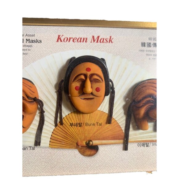 Vtg Korean Traditional/Folk Art Masks Framed Shadowbox Wall Hanging-Handmade Dec - Picture 4 of 6